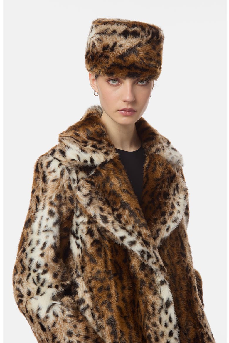 Margot Faux Fur Pillbox Hat, Alternate, color, LEOPARD MULTI