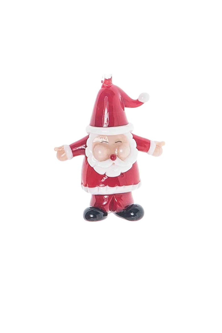 Glass Santa Christmas Tree Ornament, Alternate, color, Red