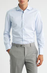 1863 by Eterna Stripe Non-Iron Cotton Twill Dress Shirt