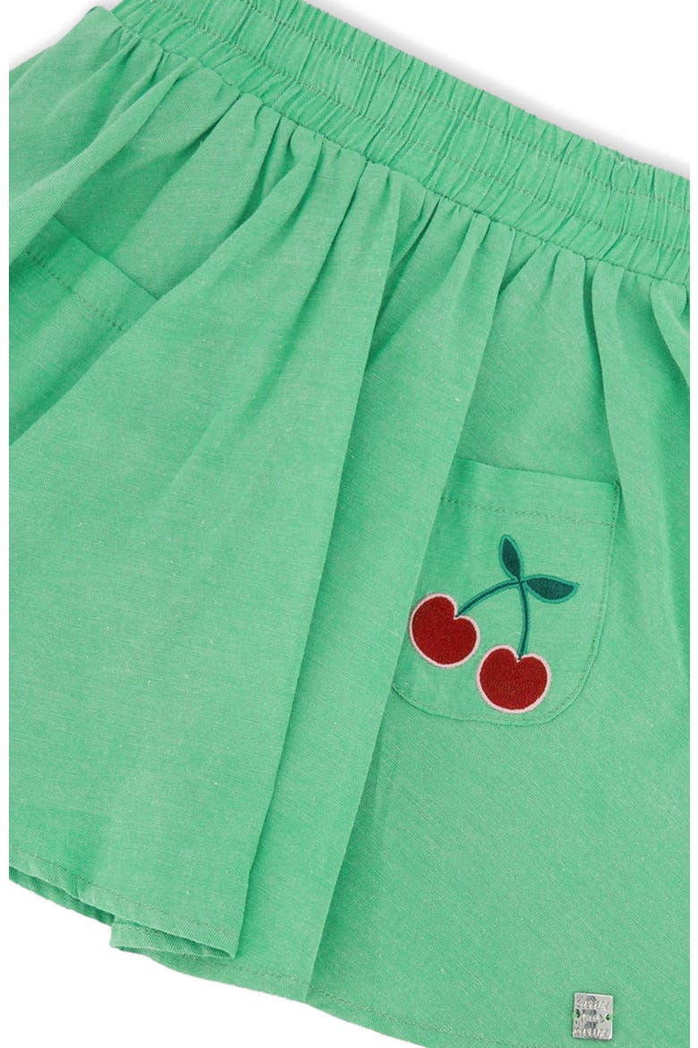 Organic Cotton Embroidery Flared Skort, Alternate, color, Green