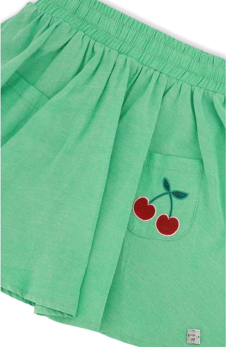 Deux par Deux Organic Cotton Embroidery Flared Skort, Alternate, color, Green