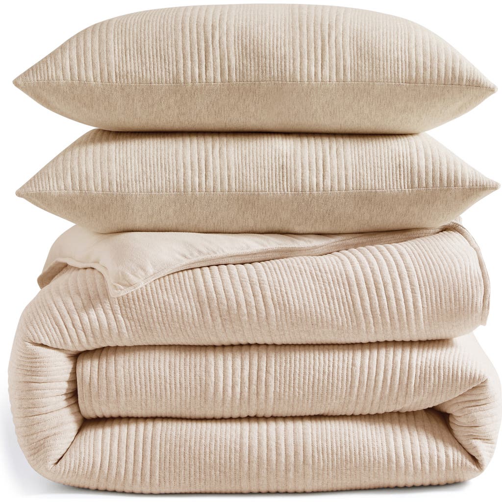 Dkny Pure Pure Rib Duvet Cover & Sham Set In Brown