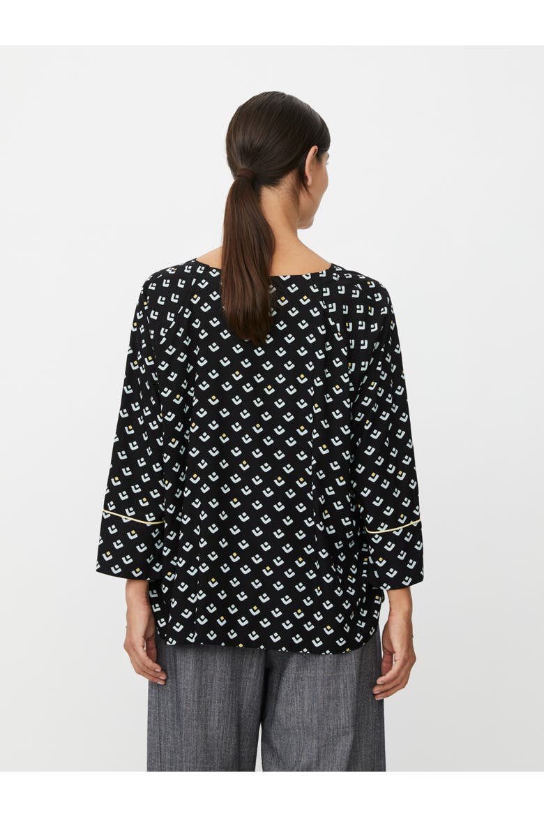 Beniko V-Neck Printed Blouse, Alternate, color, Ether