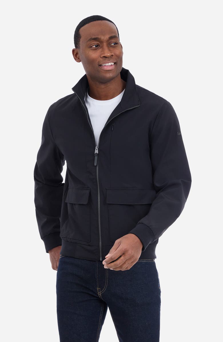 Michael Kors Rib Hem Zip Softshell Jacket, Alternate, color, Black