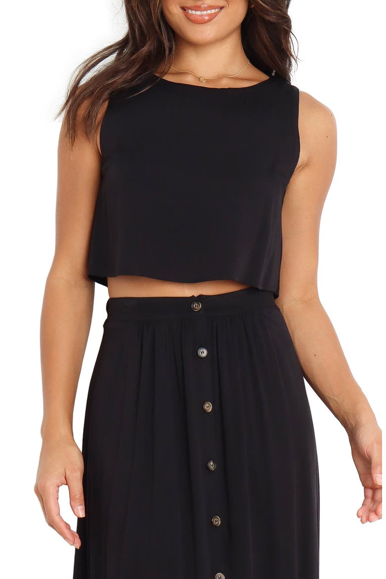 Sutton Sleeveless Crop Top, Main, color, BLACK