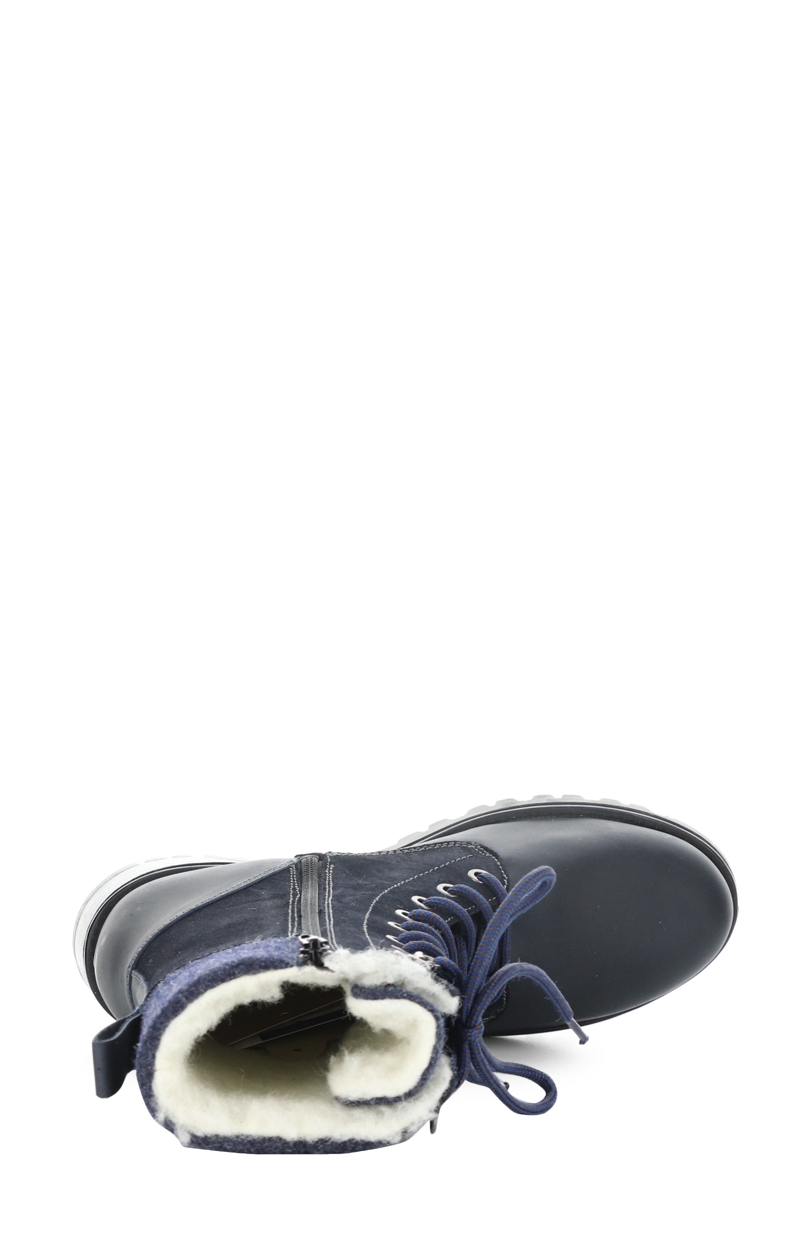Genus Prima Waterproof Platform Bootie, Alternate, color, NAVY SADDLE/SUEDE/TW