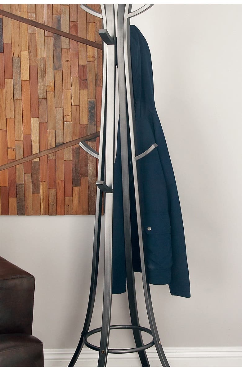 VIVIAN LUNE HOME Dark Gray Metal Industrial Coat Rack, Alternate, color,