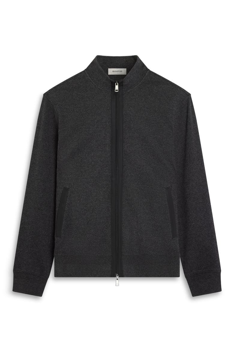 Full Zip Mock Neck Cardigan, Alternate, color, BLACK