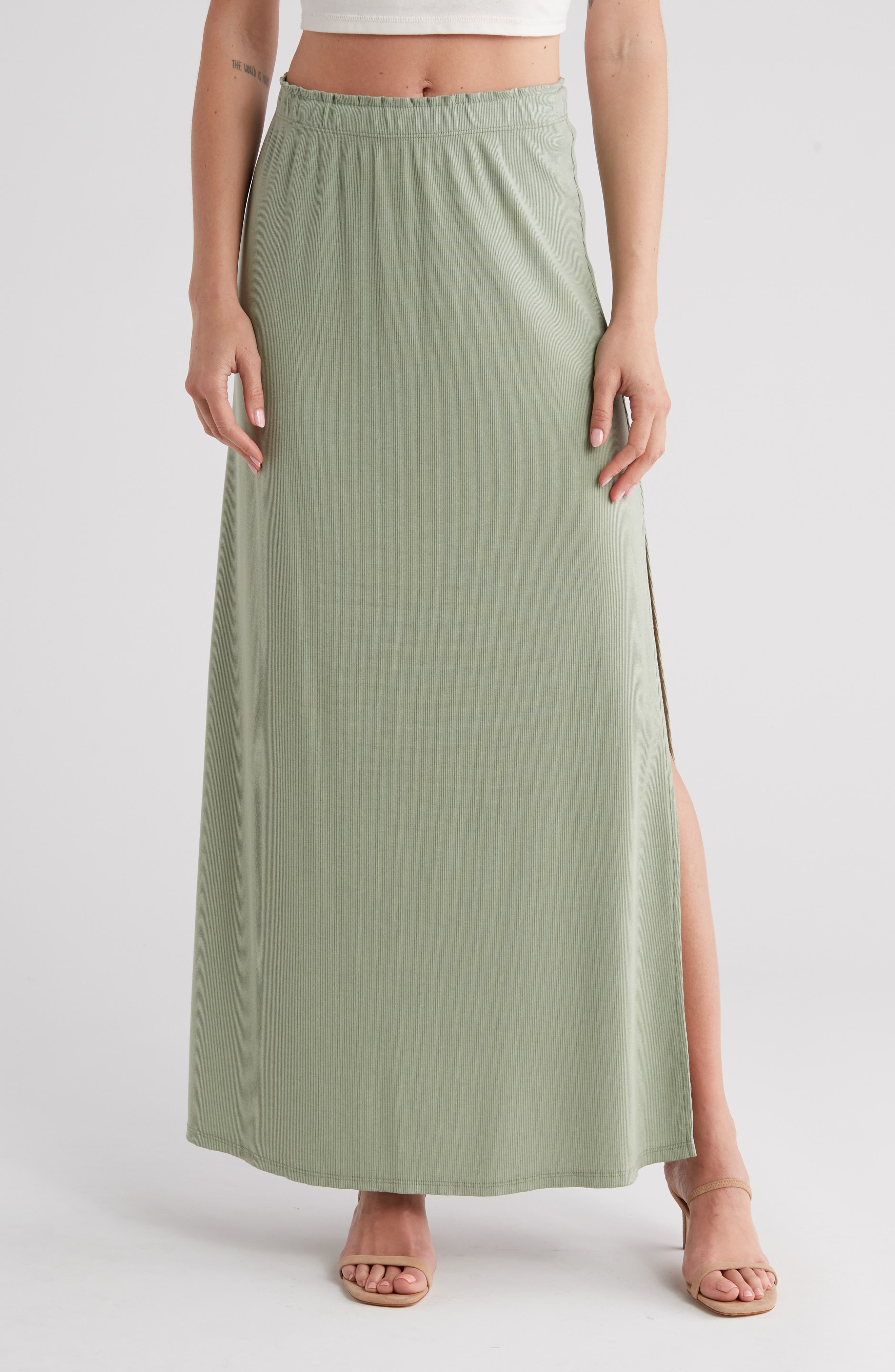 Rib Maxi Skirt - image 5