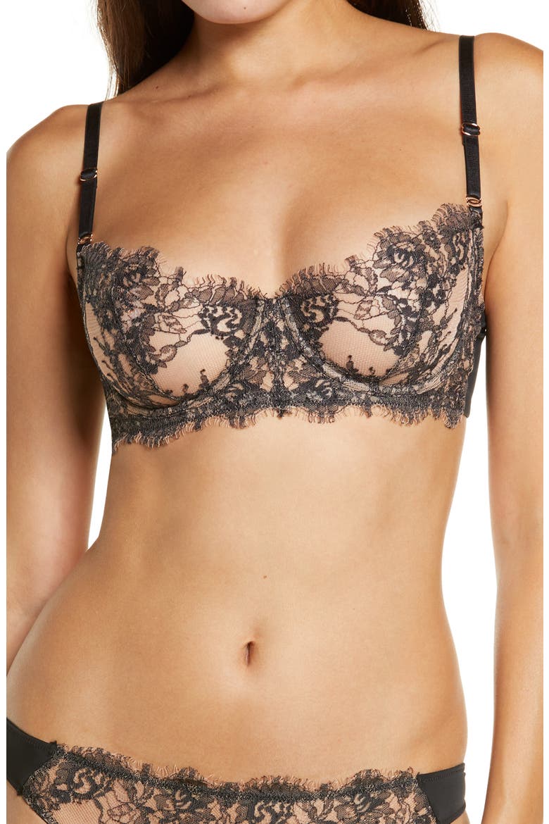 Entice Underwire Balconette Bra, Main, color, BLACK / NYLON
