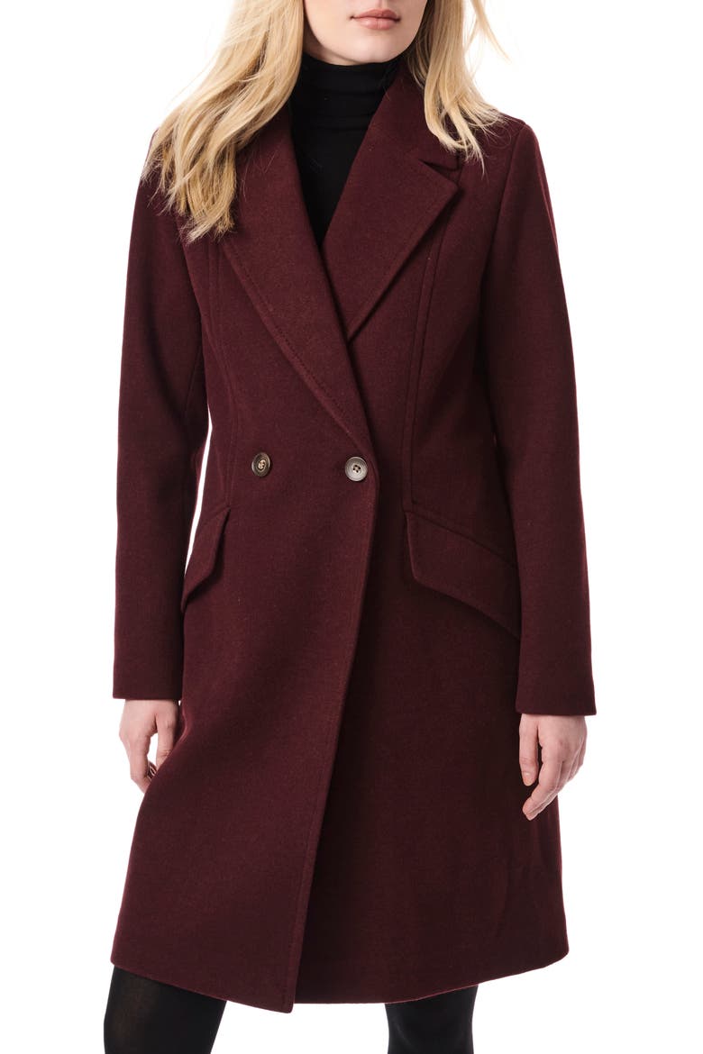 Double Breasted Coat, Main, color, BERRY WINE