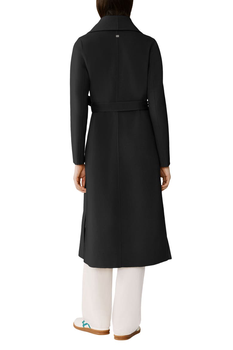 Britta Cascade Collar Wool Blend Coat, Alternate, color, BLACK