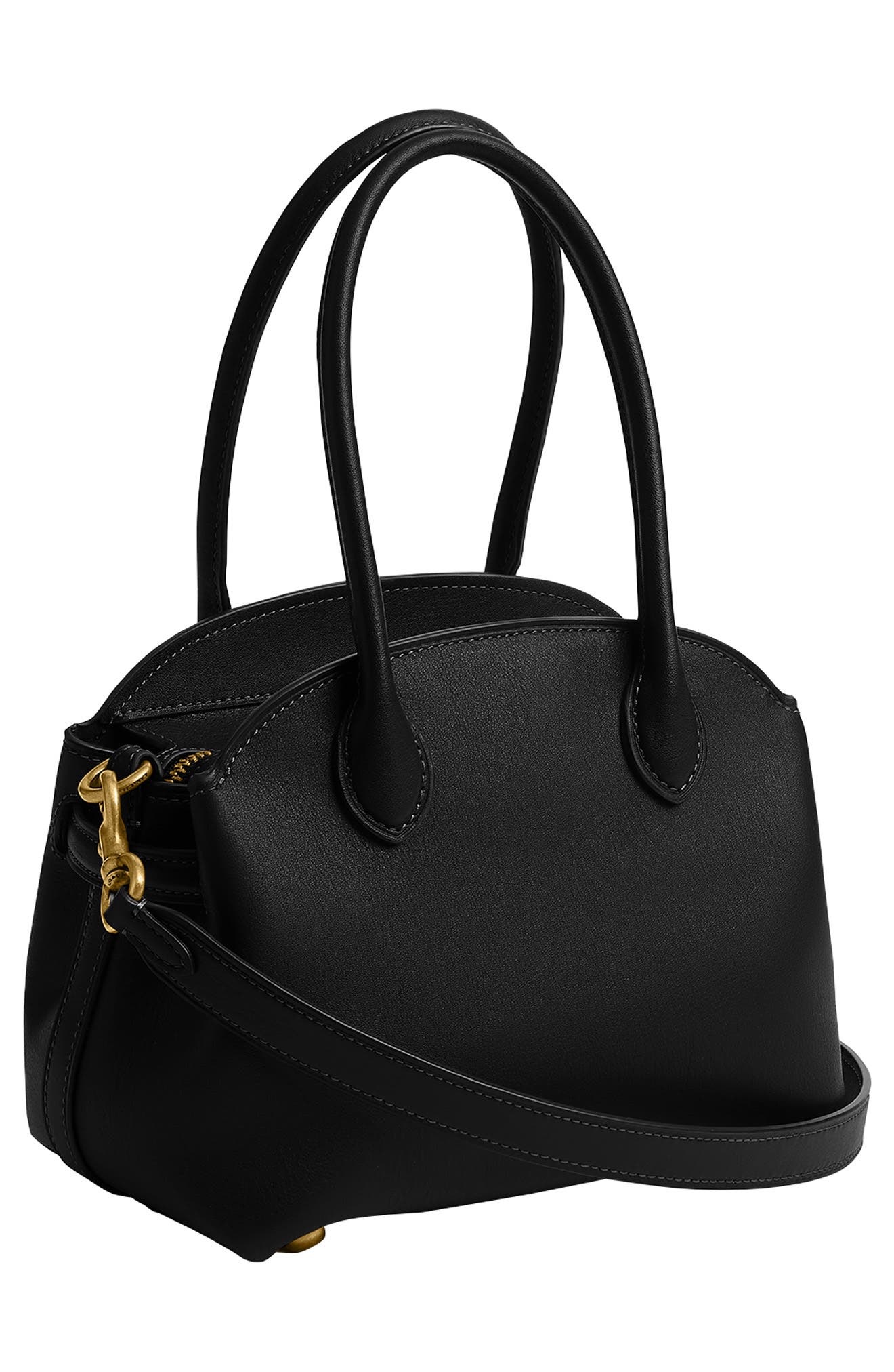 COACH Soft Empire 21 Leather Carryall Bag, Alternate, color, B4/Black