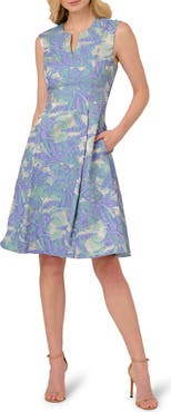 Adrianna Papell Floral Jacquard Sleeveless Dress