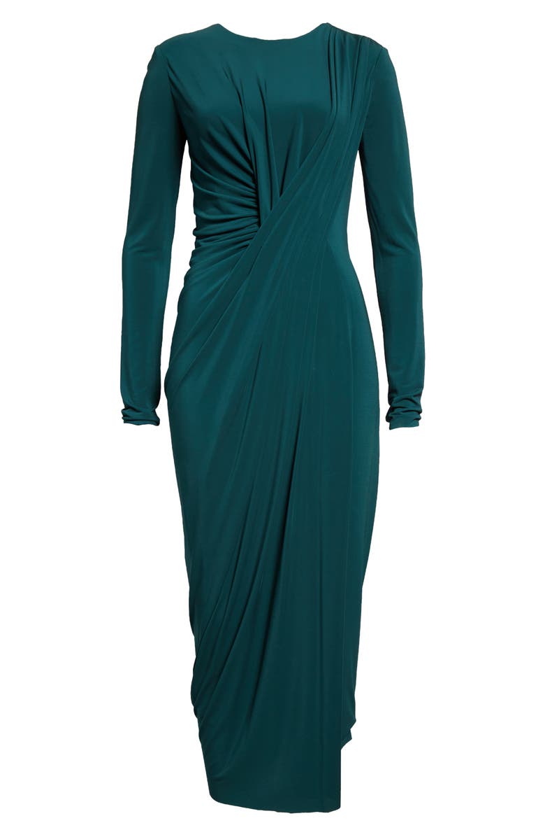 Jason Wu Collection Long Sleeve Draped Jersey Midi Dress, Alternate, color, Sea Green