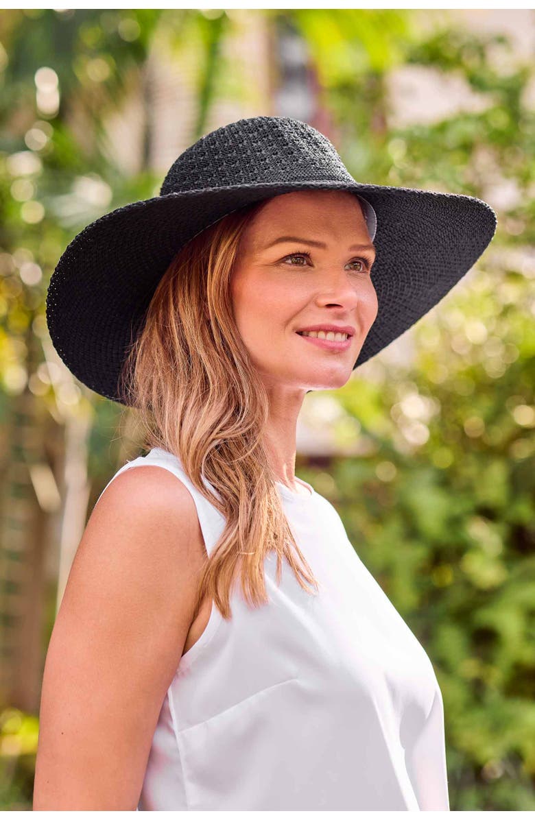 Coolibar Women's Packable Sun Hat - UPF 50+ Sun Protection - Perla, Alternate, color, Black