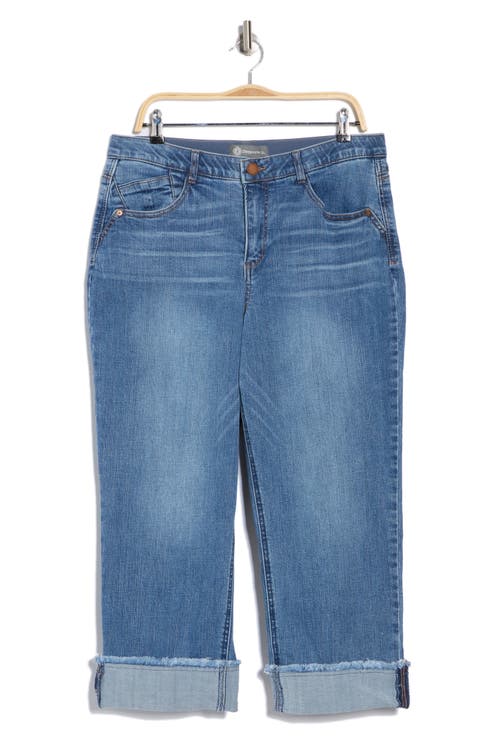High Waist Split Fray Cuff Boyfriend Jeans (Petite)