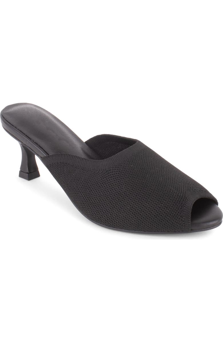 Tahari Maui Peep Toe Kitten Heel Slide Sandal, Main, color, Black
