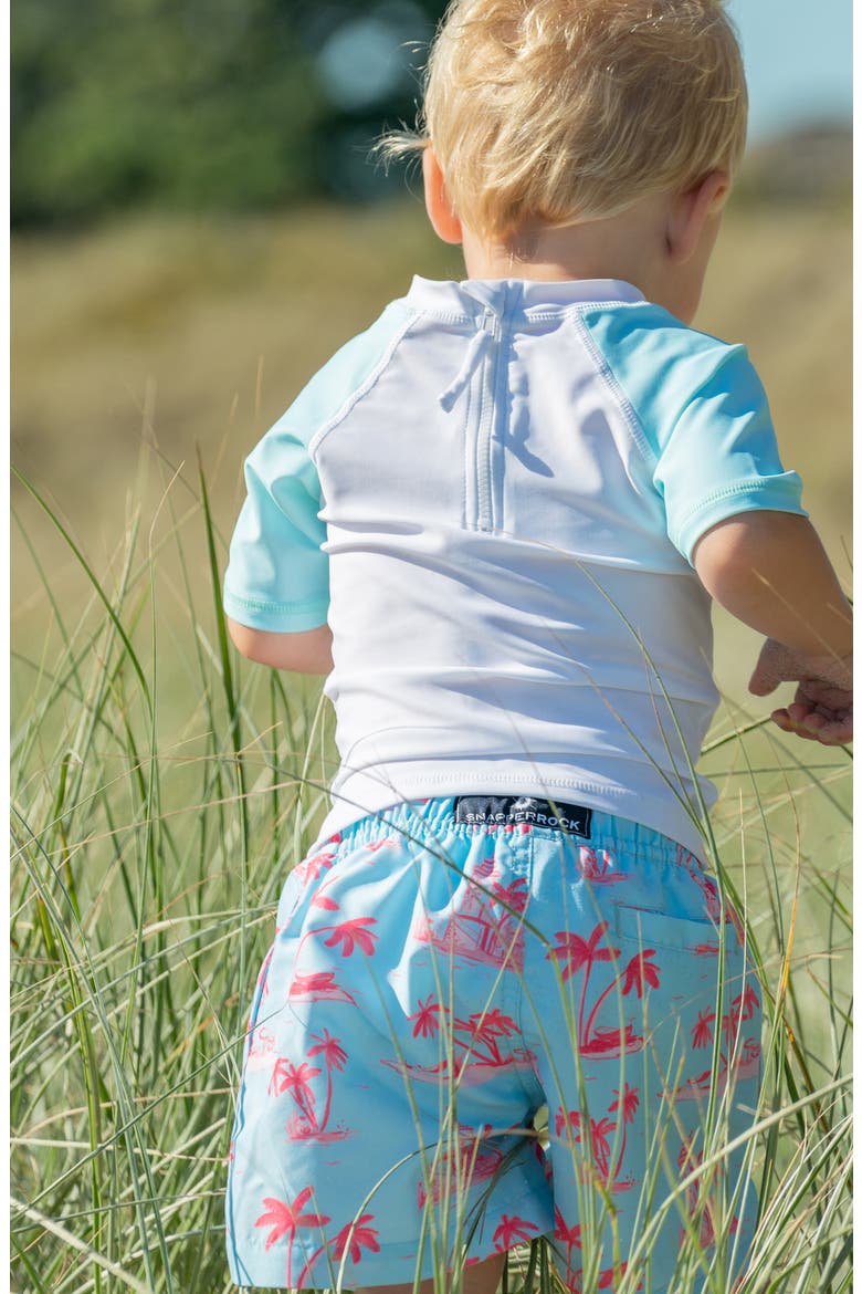 Kids' Lighthouse Island Two-Piece Rashguard Swimsuit, Alternate, color, BLUE