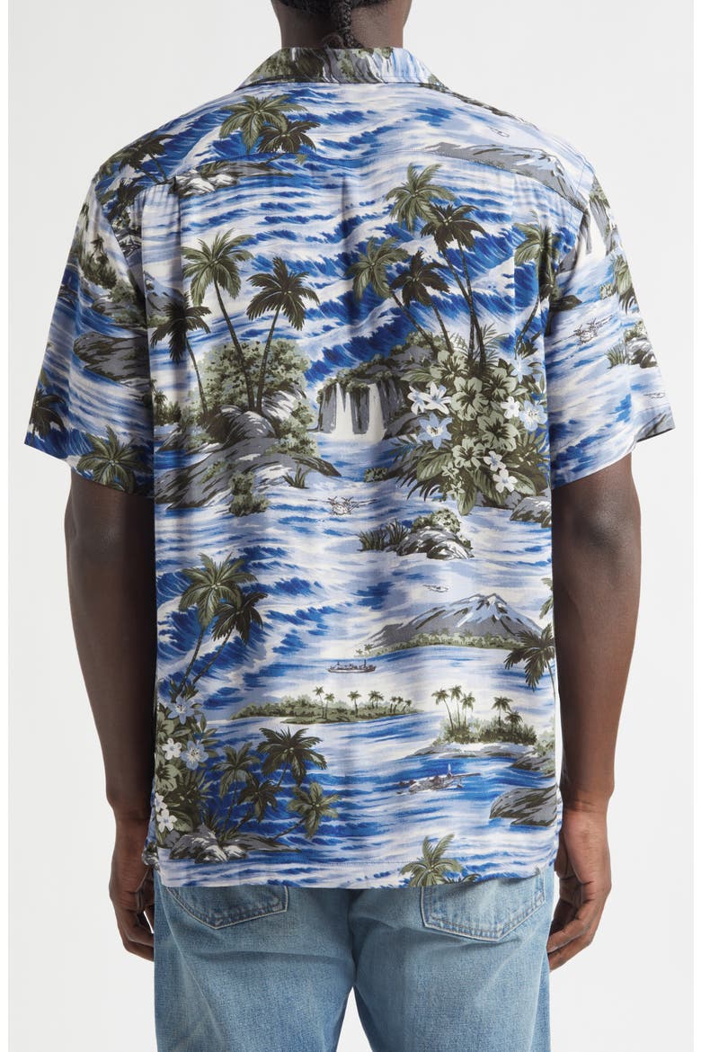 Tropical Print Camp Shirt, Alternate, color, BLUE MULTI