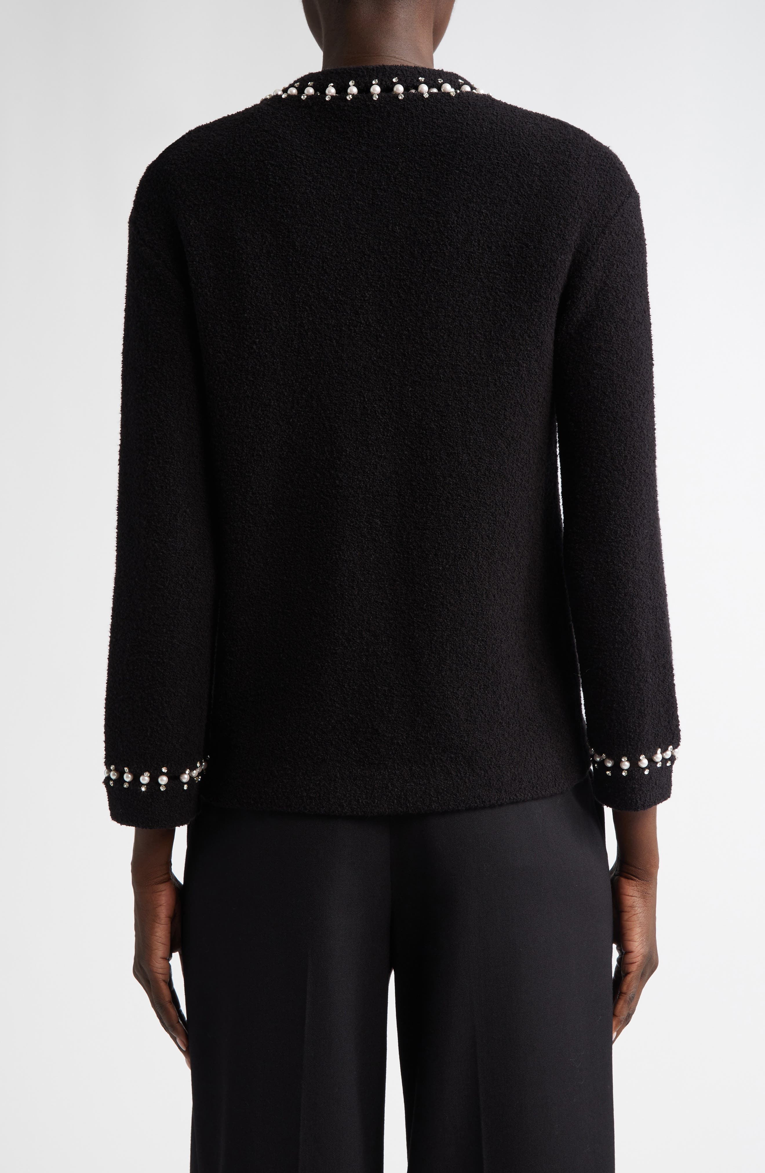 ST. JOHN Embellished Stretch Micro Bouclé Jacket (Women) | Nordstrom