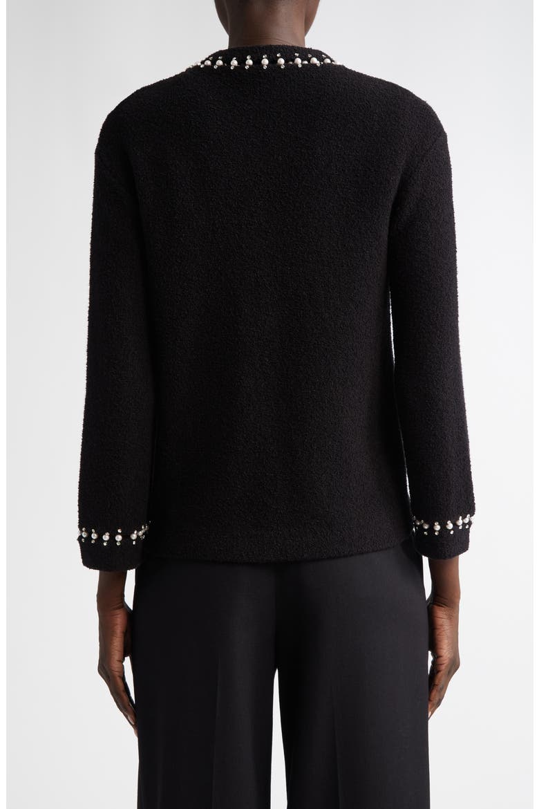 Embellished Stretch Micro Bouclé Jacket, Alternate, color, BK00 BLACK
