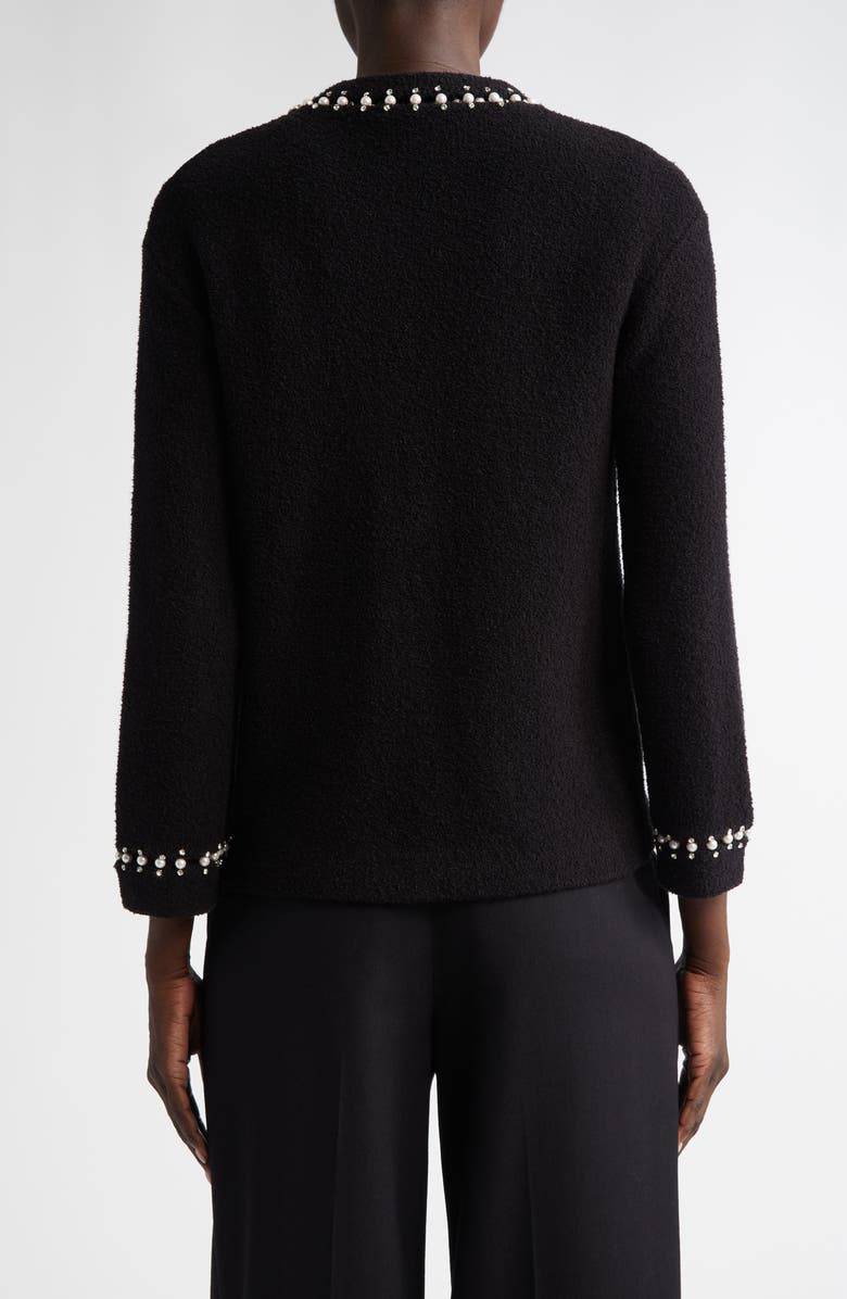 St. John Collection Embellished Stretch Micro Bouclé Jacket, Alternate, color, 