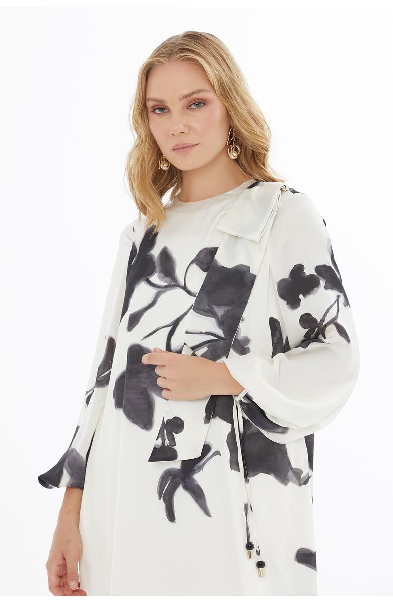 Gizia Ruffled Dress with Back Button Closure, Alternate, color, Black