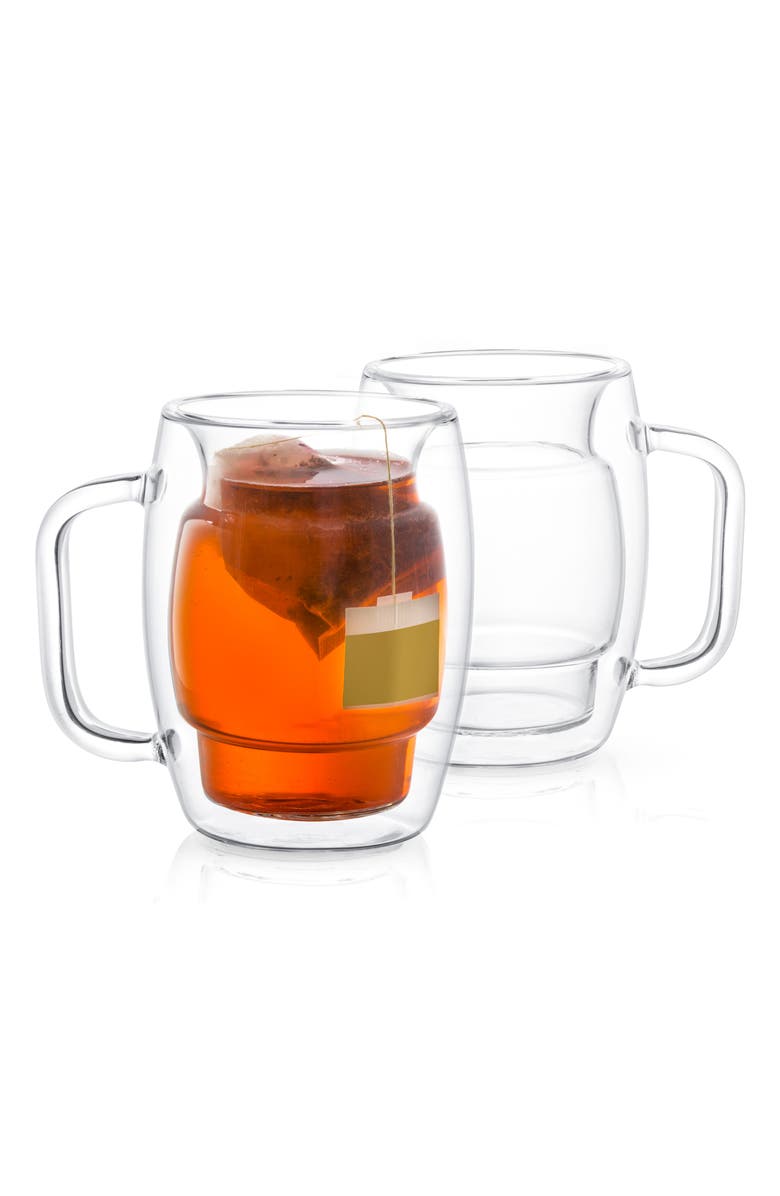 JoyJolt Cadus Double Wall Tea Glass - Set of 2, Alternate, color, Clear