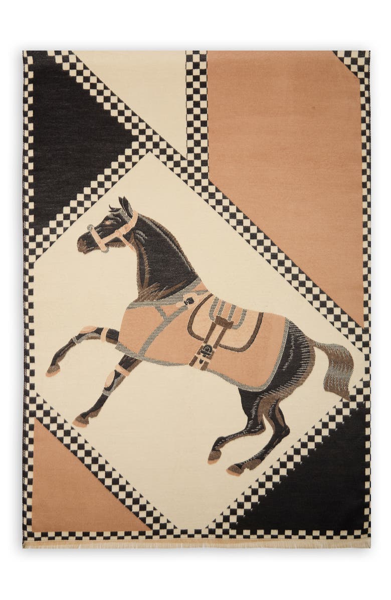 SAACHI Galloping Horse Scarf, Alternate, color, Brown