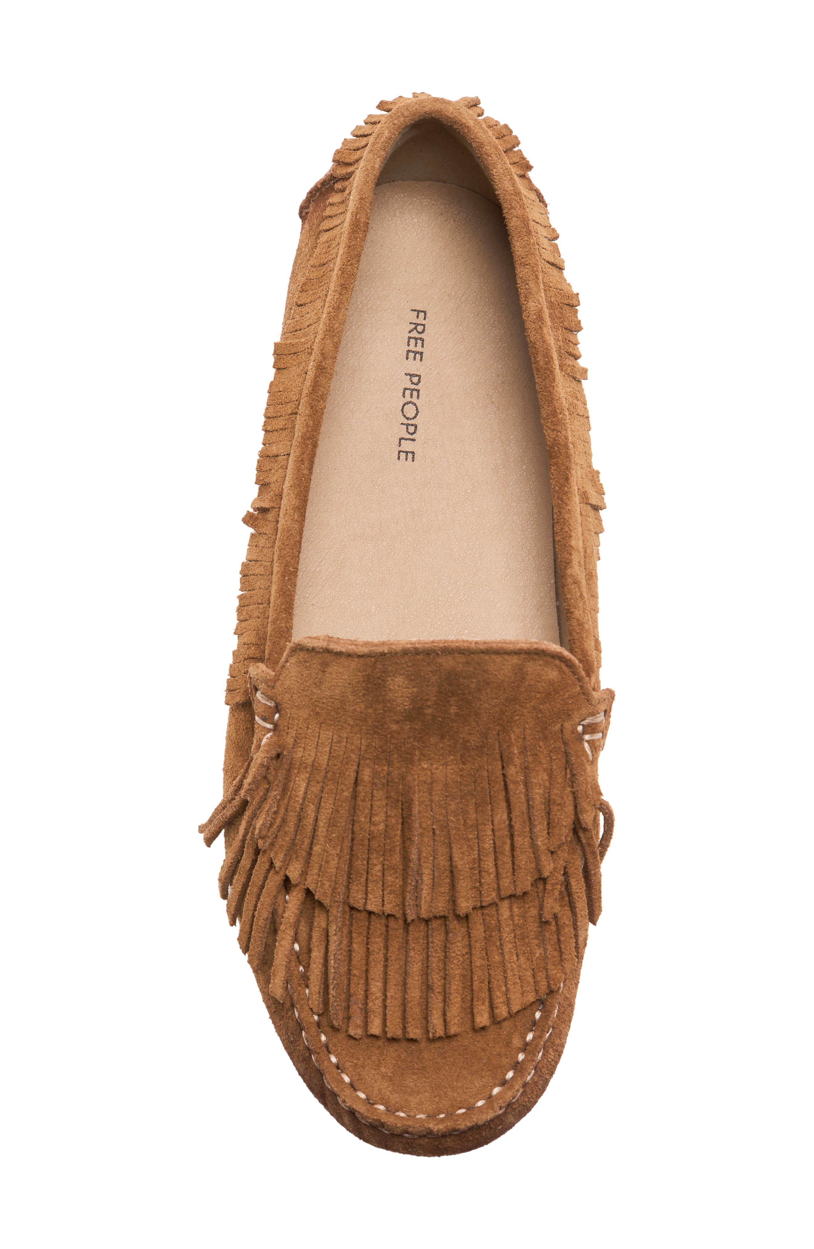 Freddie Fringe Loafer, Alternate, color, CAMEL SUEDE
