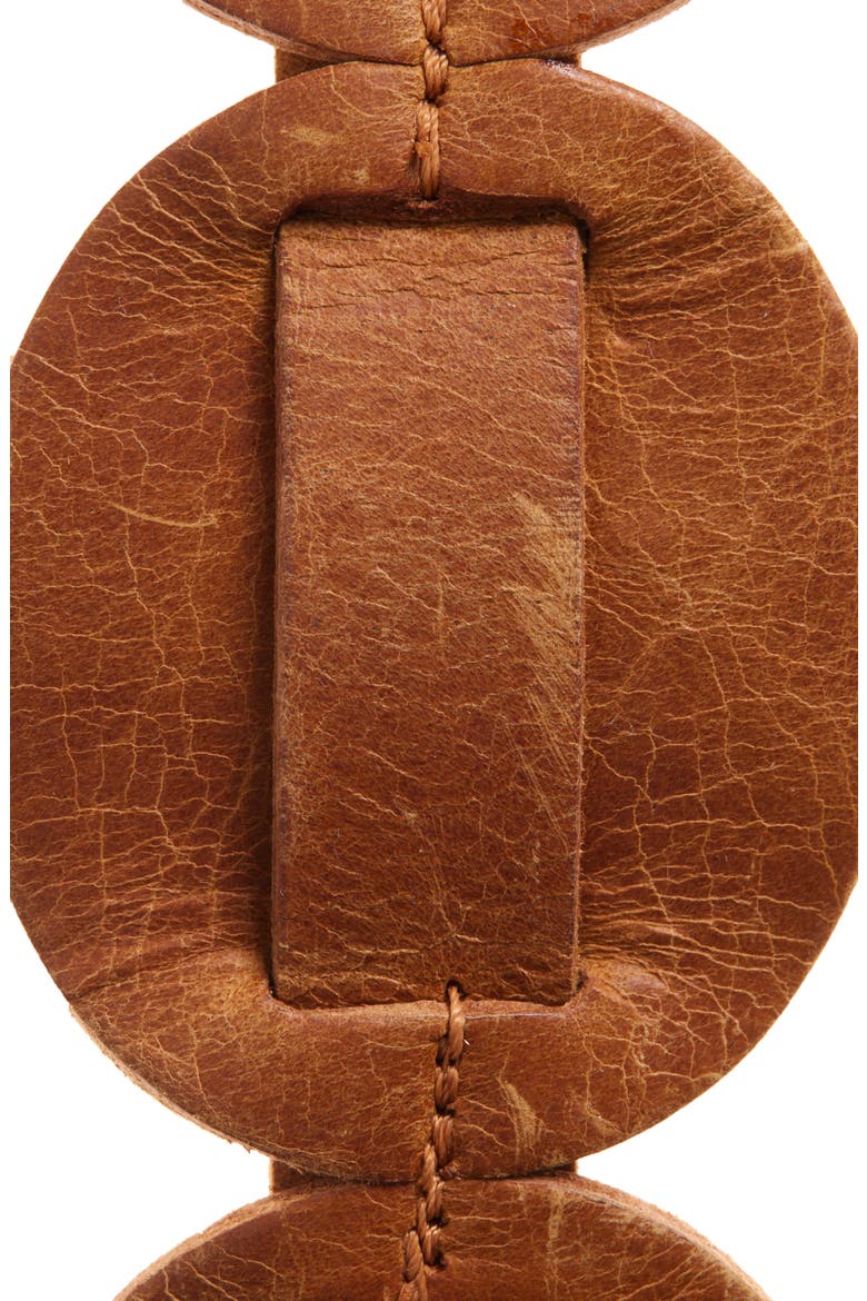 Shishi Leather Belt, Alternate, color, COGNAC
