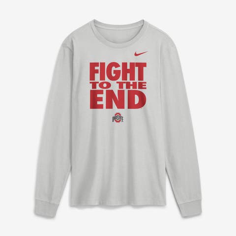 Men's Nike  Gray Ohio State Buckeyes 2026 Sideline Slogan Dri-FIT Long Sleeve T-Shirt