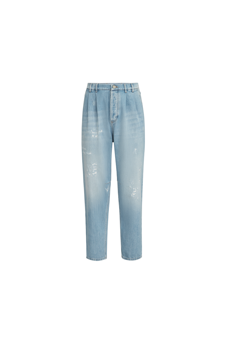 Denim trousers with rips, Alternate, color, Light Blue Denim