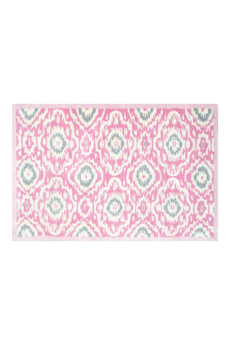 Ikat Kidi Indoor/Outdoor Doormat, Main, color, PINK/ WHITE/ GREY