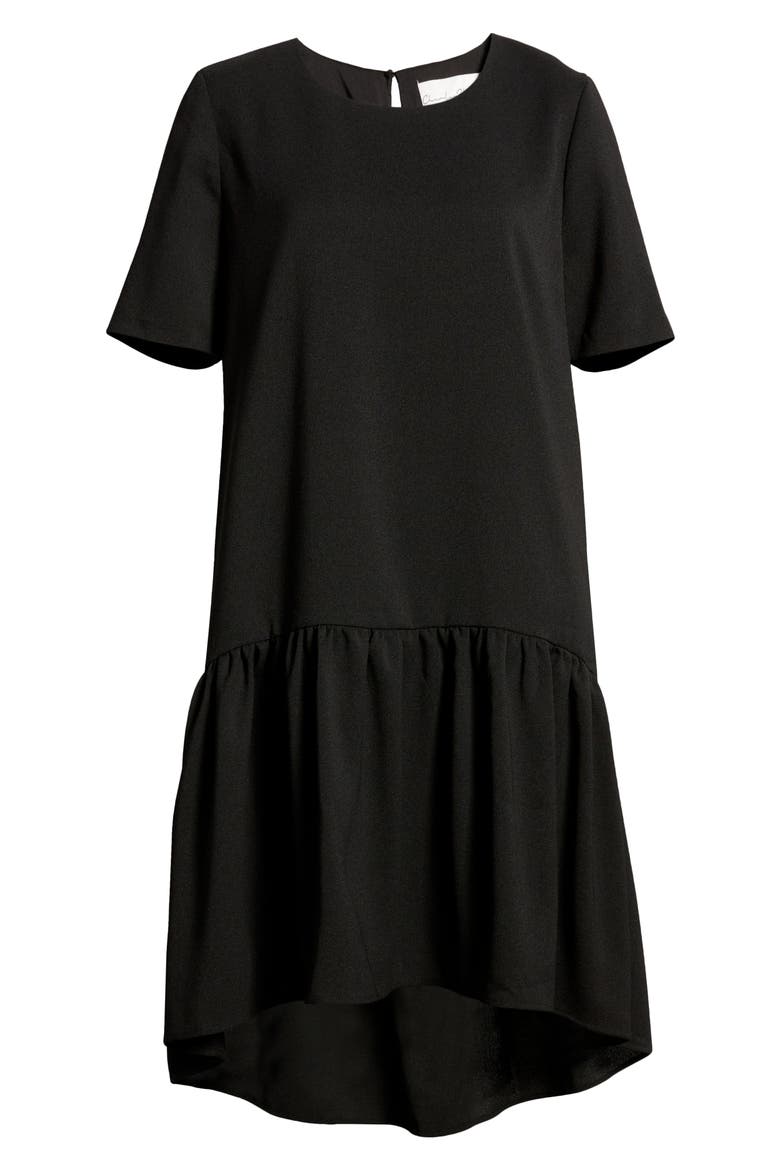 High/Low Knit Dress, Alternate, color, BLACK