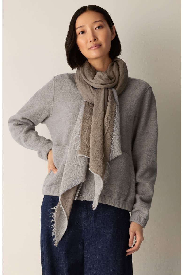 Textured Alpaca & Silk Scarf, Alternate, color, TWINE