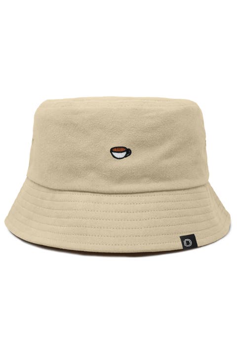 Womens Lil Coffee Cotton Bucket Hat
