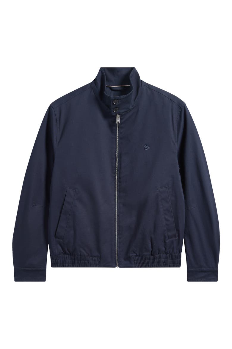 H-Coiner Cotton Blend Bomber Jacket, Main, color, DARK BLUE