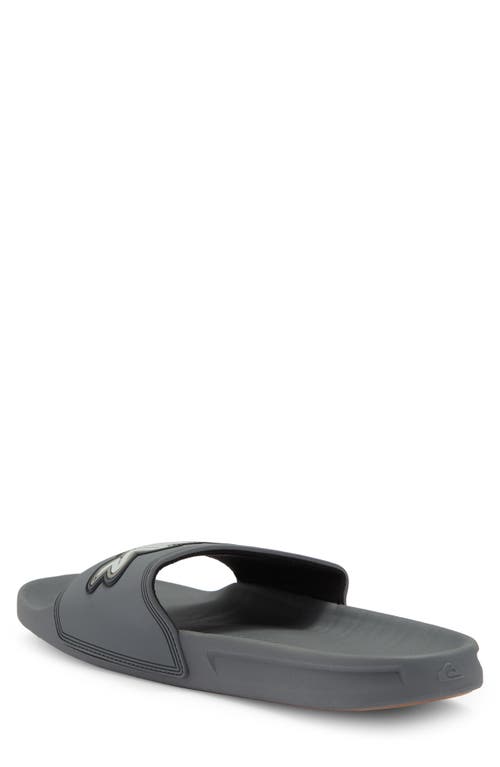 Quiksilver Rivi Wordmark Slide Sandal In Grey