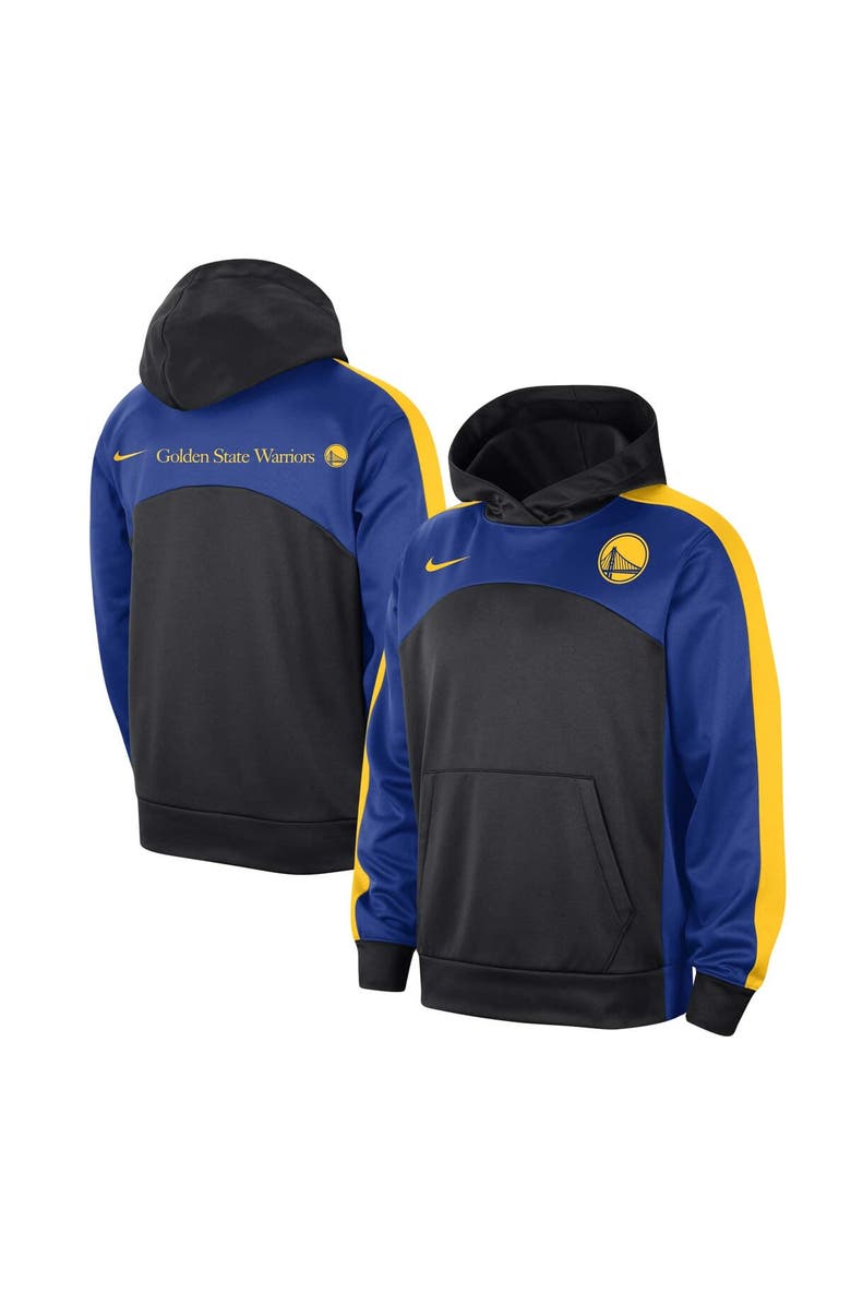 Nike Men's Nike Black/Royal Golden State Warriors Authentic Starting Five Force Performance Pullover Hoodie, Main, color, Black