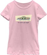 Star Wars: The Mandalorian and Grogu Girl's Star Wars The Mandalorian and Grogu Too Cute To Get Caught Graphic T-Shirt