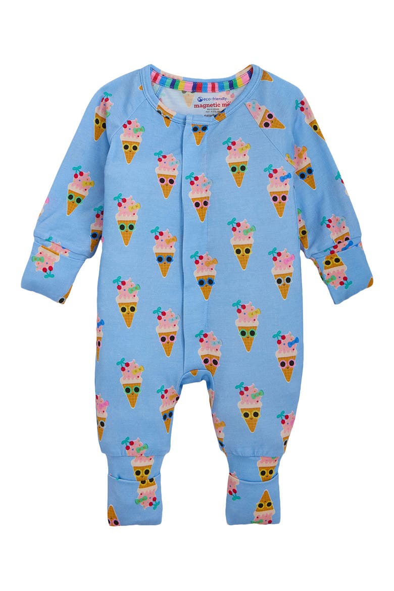 Print Convertible Magnetic Footie, Alternate, color, BLUE