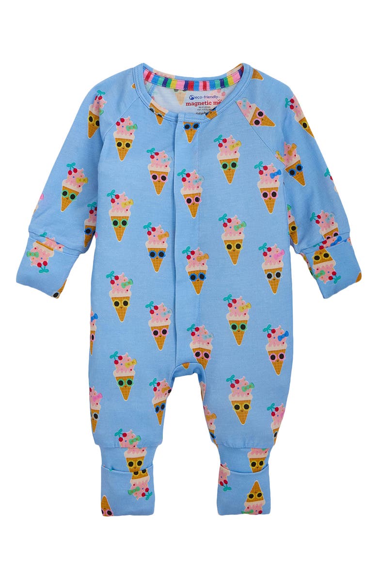 Magnetic Me Print Convertible Magnetic Footie, Alternate, color, Blue