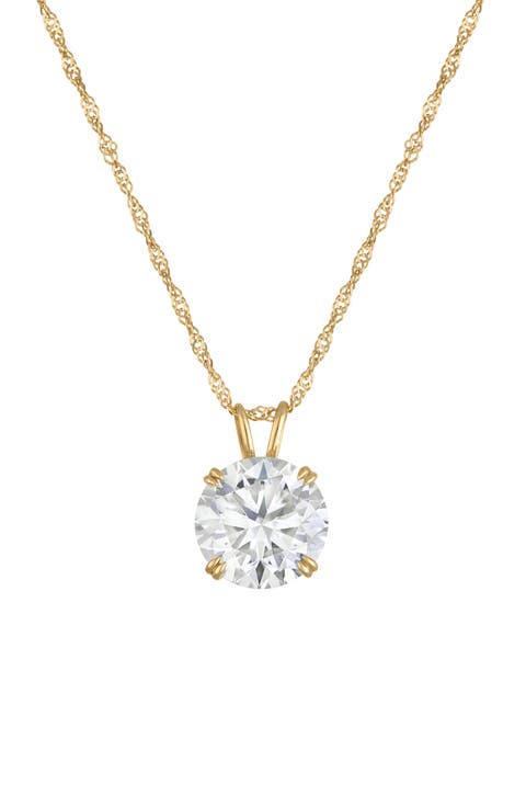 14k Gold Moissanite Pendant Necklace