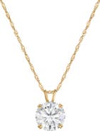 FZN 14k Gold Moissanite Pendant Necklace