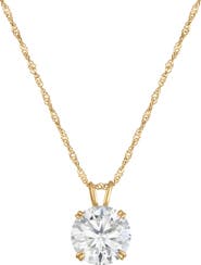FZN 14k Gold Moissanite Pendant Necklace