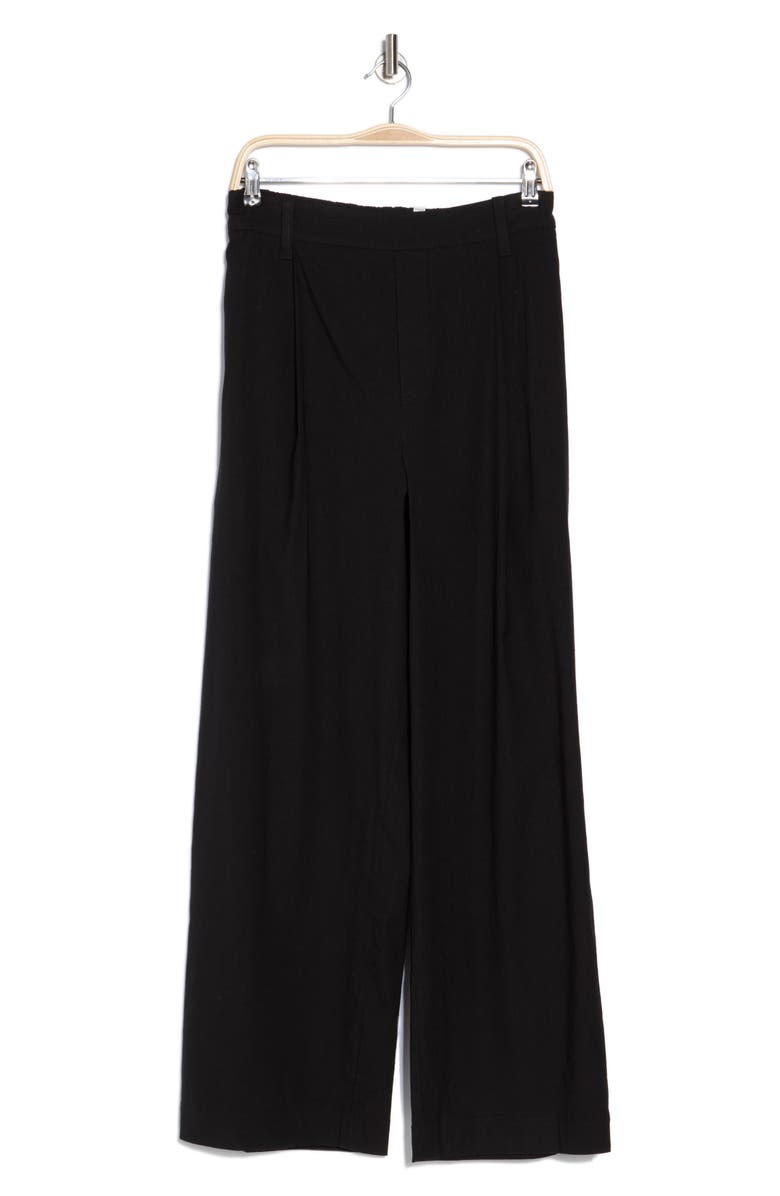Vince Pleat Front Pull-On Pants, Alternate, color, Black