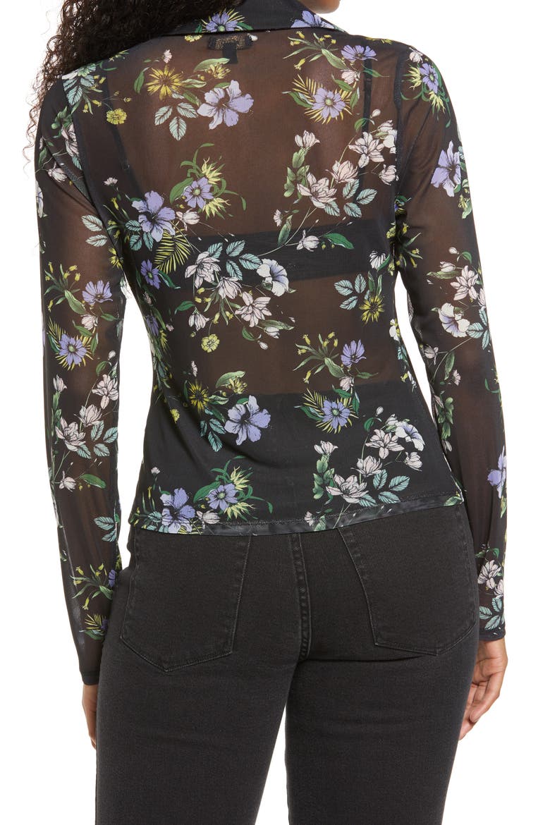 Zayne Floral Button-Up Blouse, Alternate, color, SPRING NOIR BOUQUET