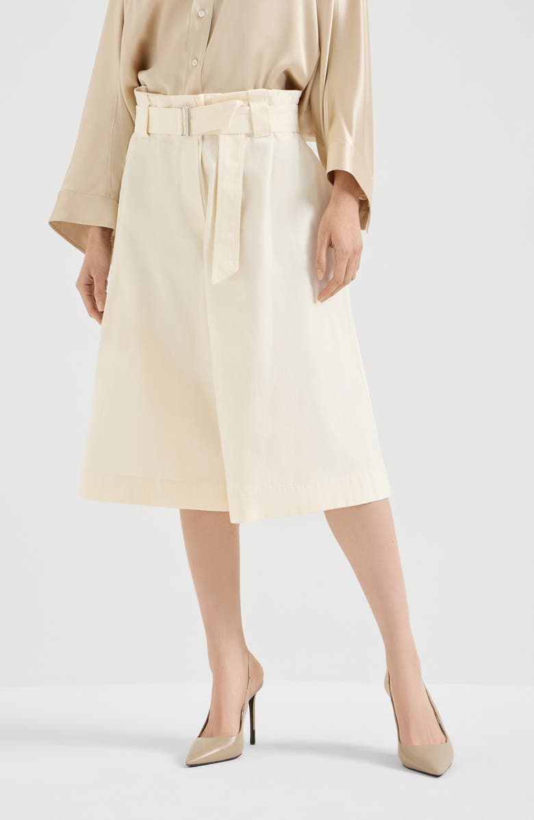 Brunello Cucinelli Paperbag Bermuda shorts, Alternate, color, White